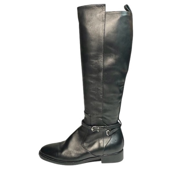 Balenciaga Women’s Black Leather Riding Boots size 37.5 or U.S. 7.5 - Picture 1 of 12